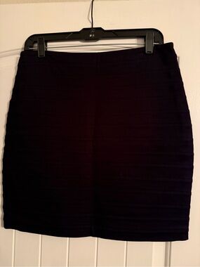 Express Black Ribbed Mini Skirt